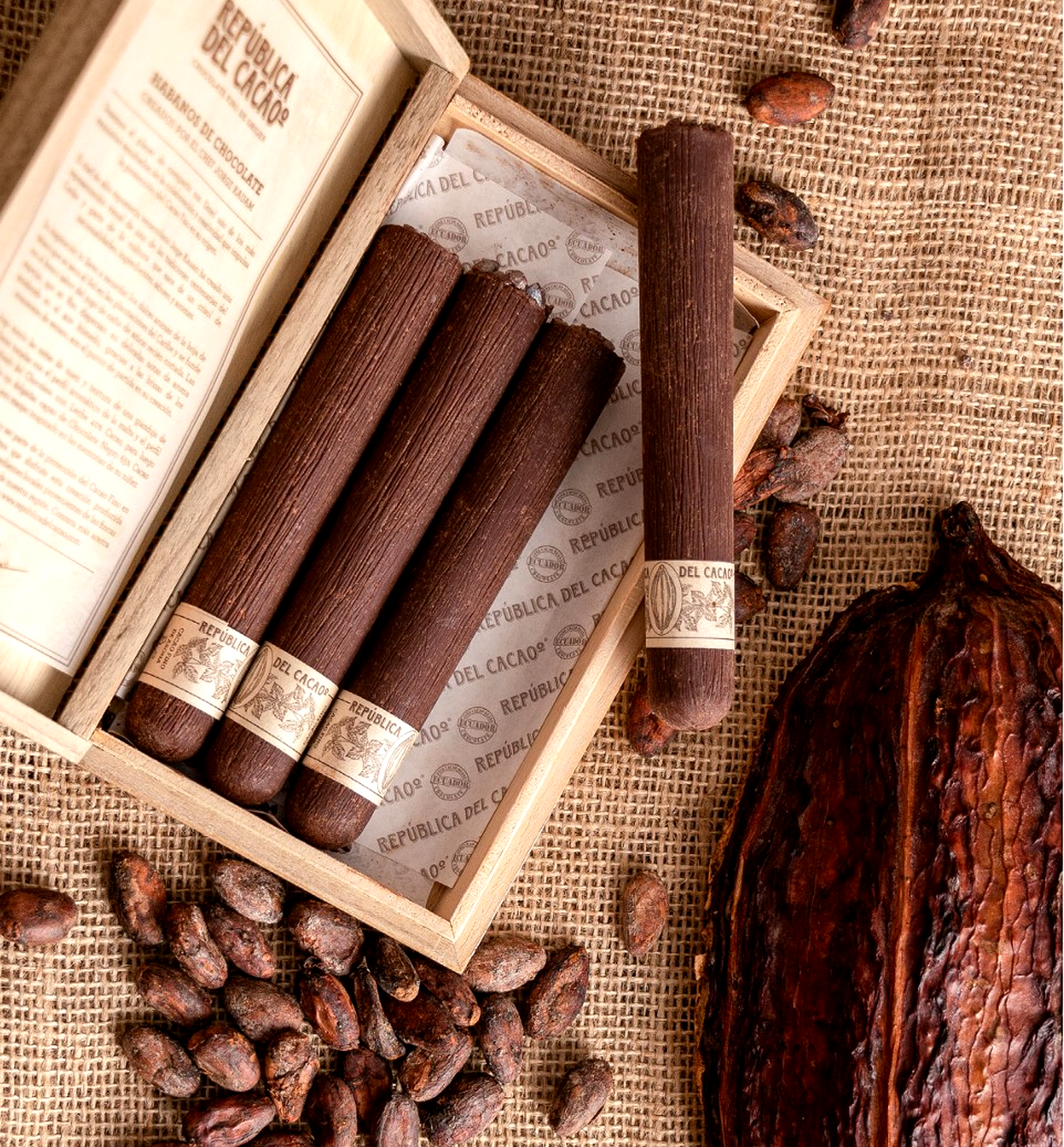 República del Cacao - 4 Dark Chocolate Cigars